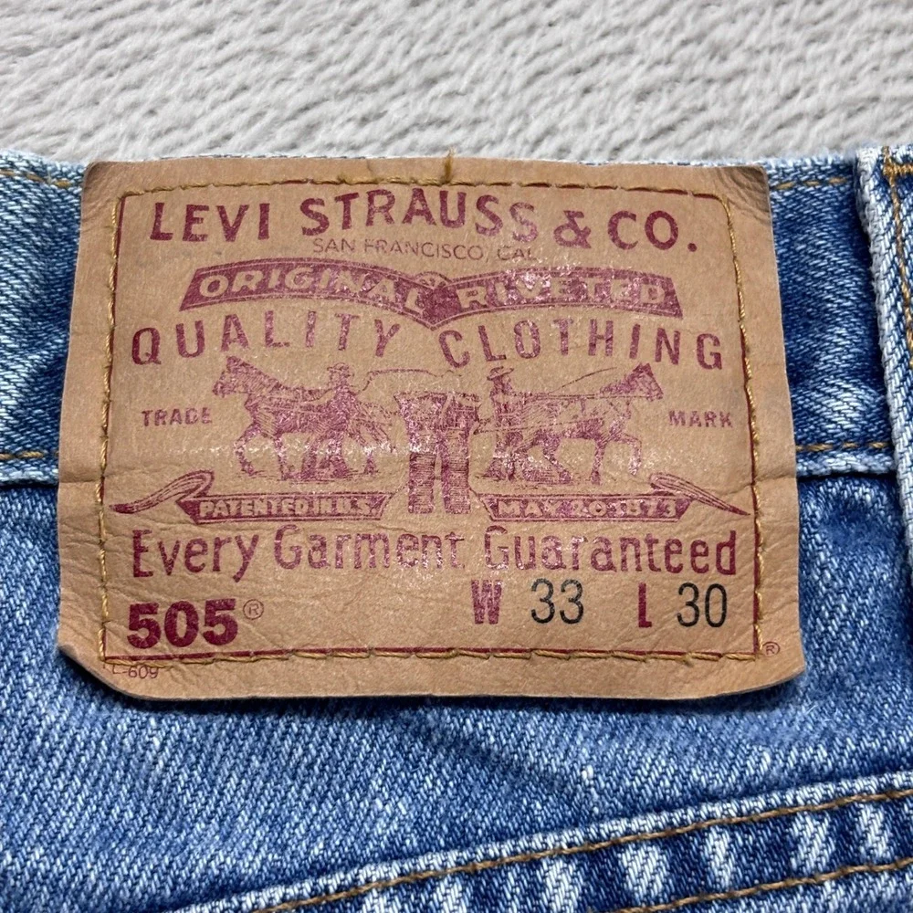 Levi's Vintage Y2K Jeans Mens 33x30 505 Regular Fit Straight Leg Blue Denim EUC